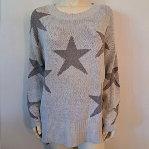DAVI & DANI Gray Crew Neck Wish Upon A Star Sweater
